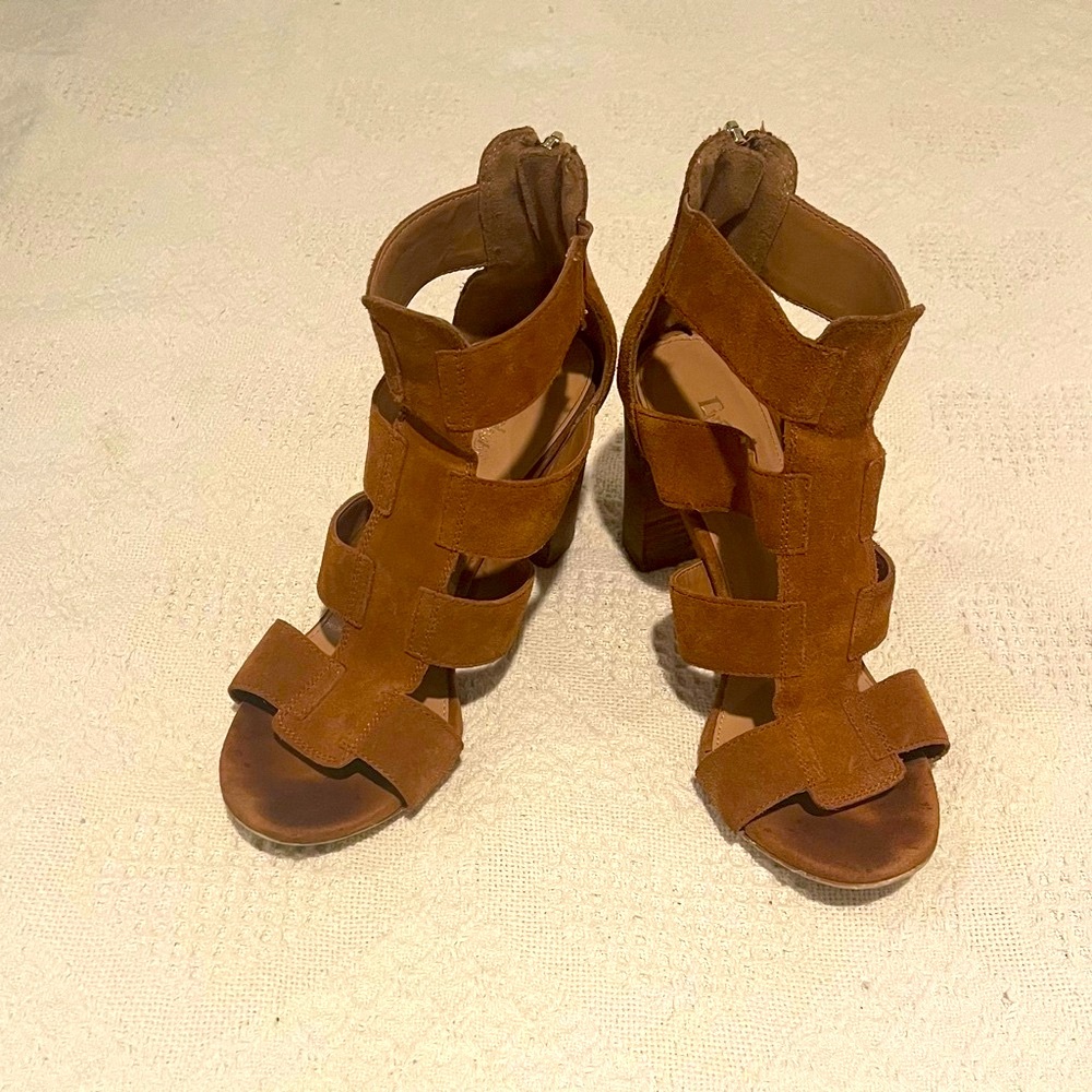 Limelight Brown Suede Strappy Heeled Sandals